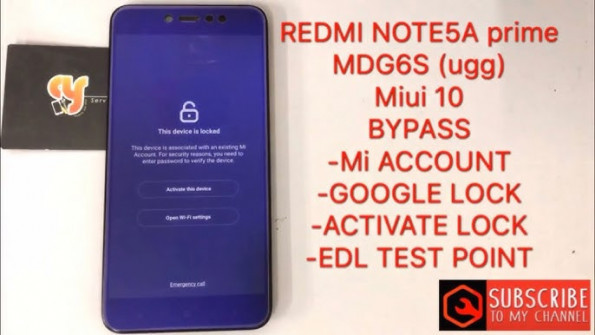 Xiaomi redmi note 5a ugg y1 bypass google frp -  updated May 2024
